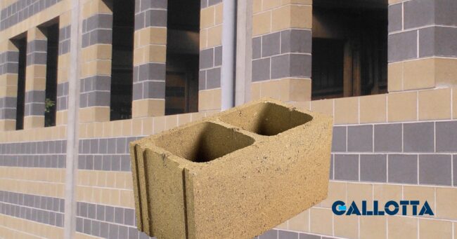 Muratura perimetrale con blocchi in cemento 20x20x40 nella colorazione Giollo e Nero classic